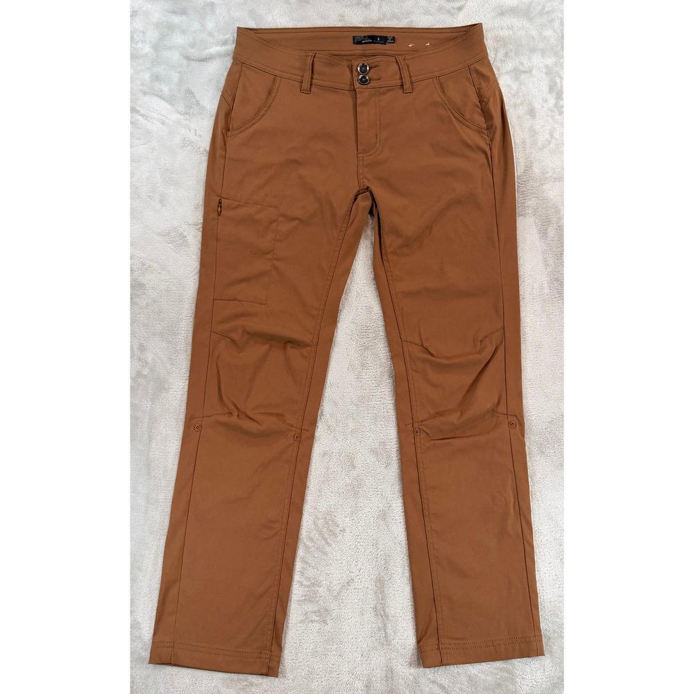 PrAna Womens Halle Straight Leg Outdoor Hiking Pants Brown 8 Regular